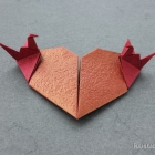 Heart with cranes